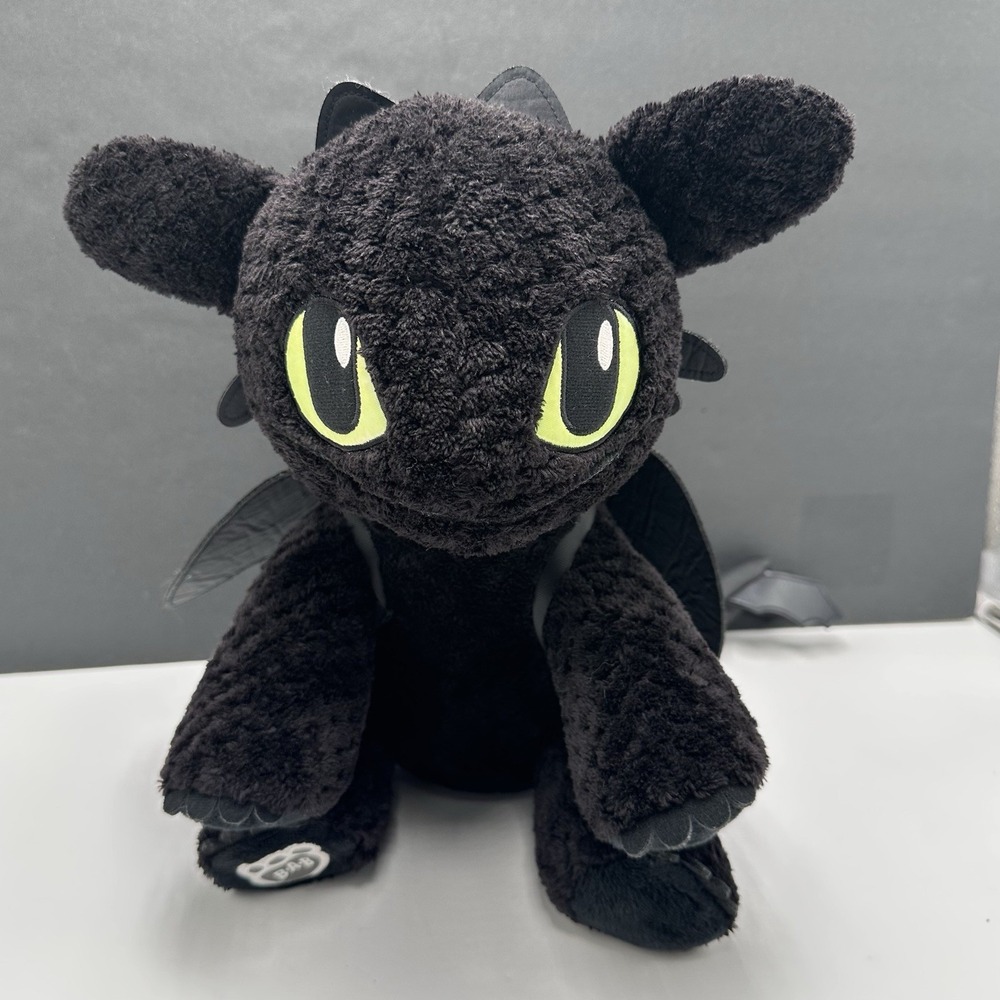 Build-A-Bear Toothless How to Train Your Dragon Black Texture Plush 14" w/ Sound